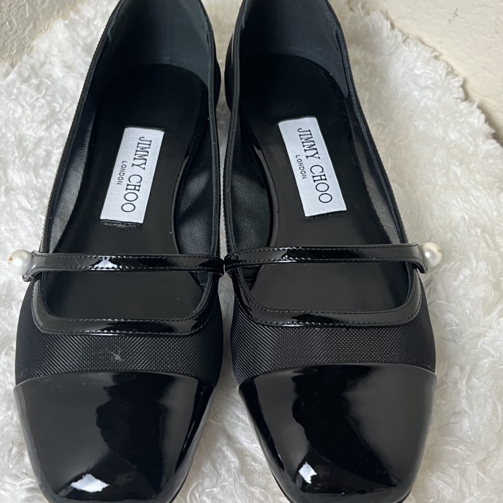 Jimmy Choo Mesh Mary Jane Flats Women's Size:7 | IT 37